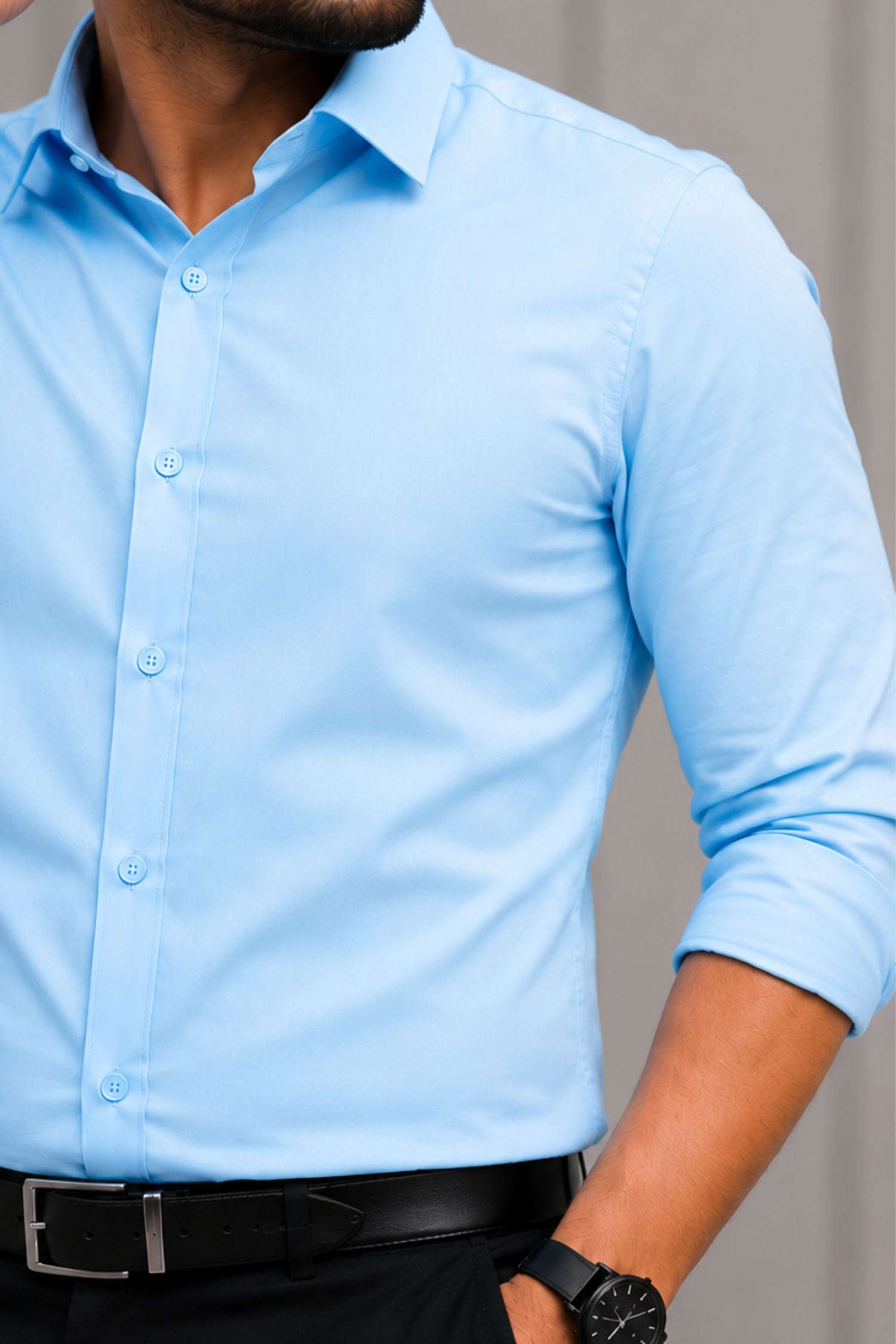 Powder Blue Full Sleeve Versatile Shirt
