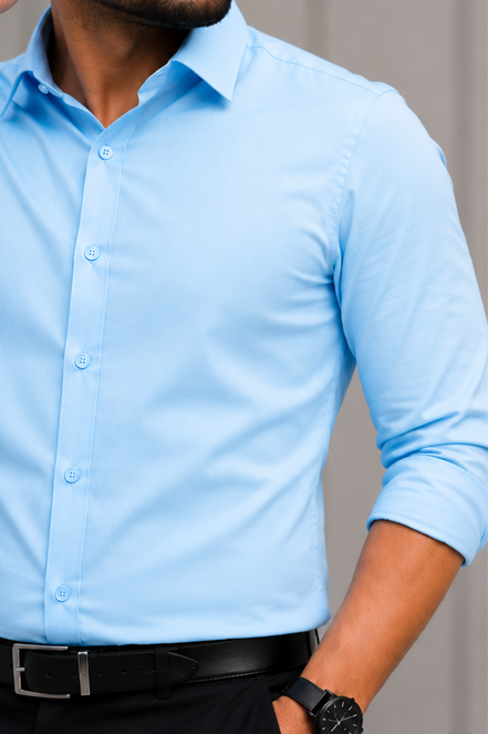 Powder Blue Full Sleeve Versatile Shirt