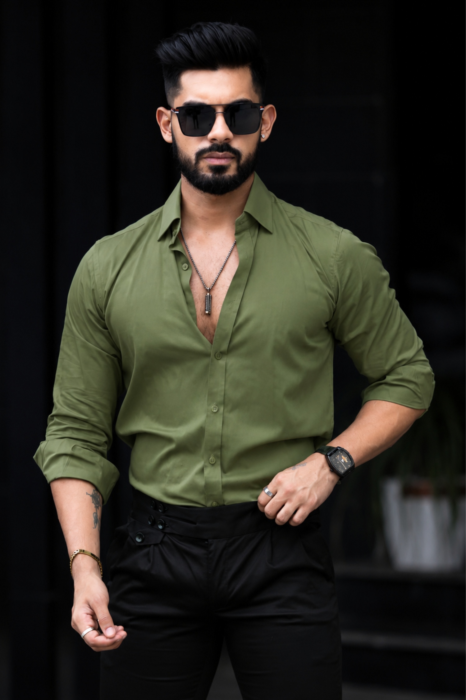 Olive Green Full Sleeve Versatile Shirt