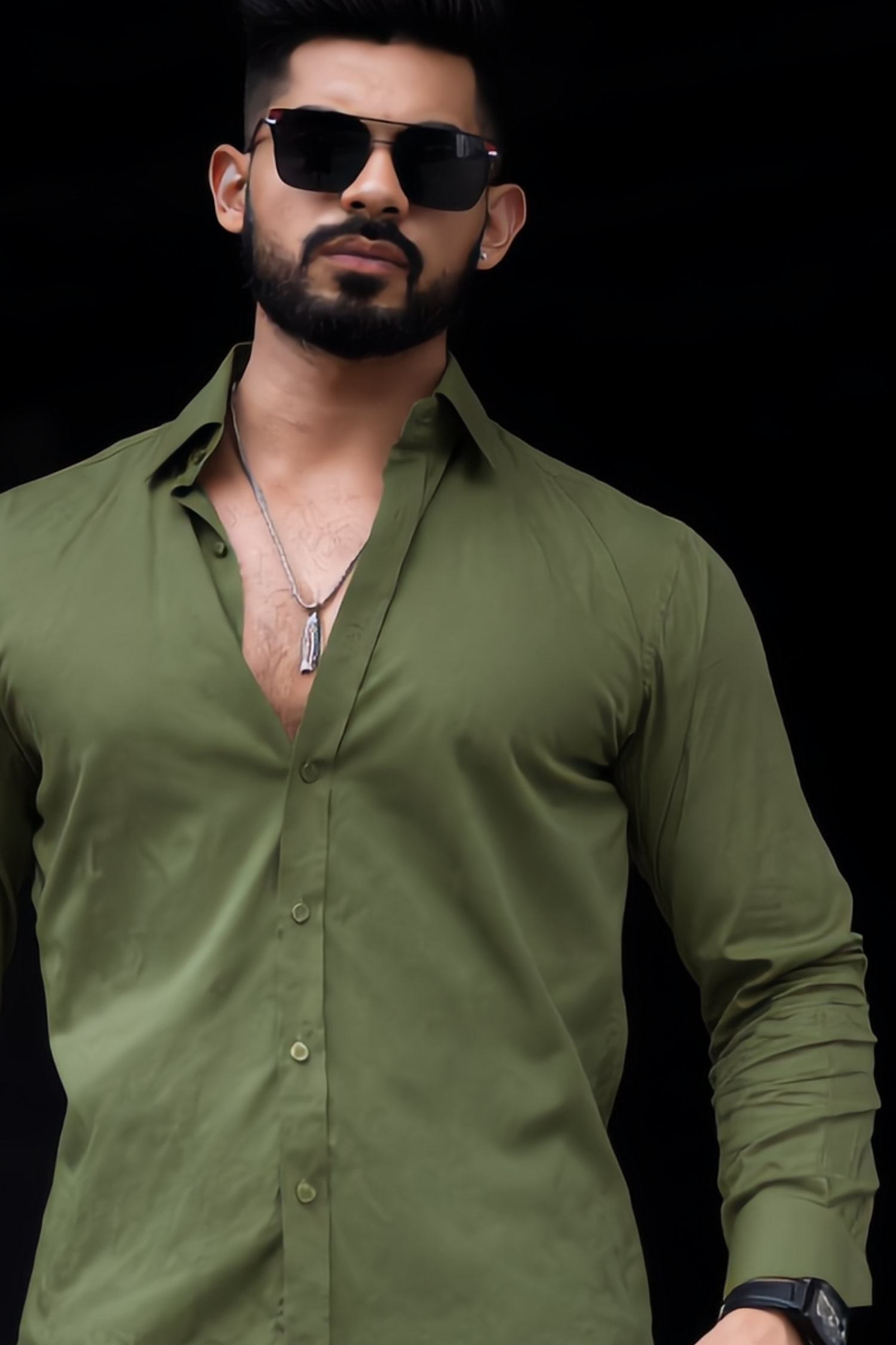 Olive Green Full Sleeve Versatile Shirt