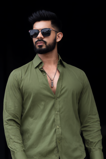 Olive Green Full Sleeve Versatile Shirt