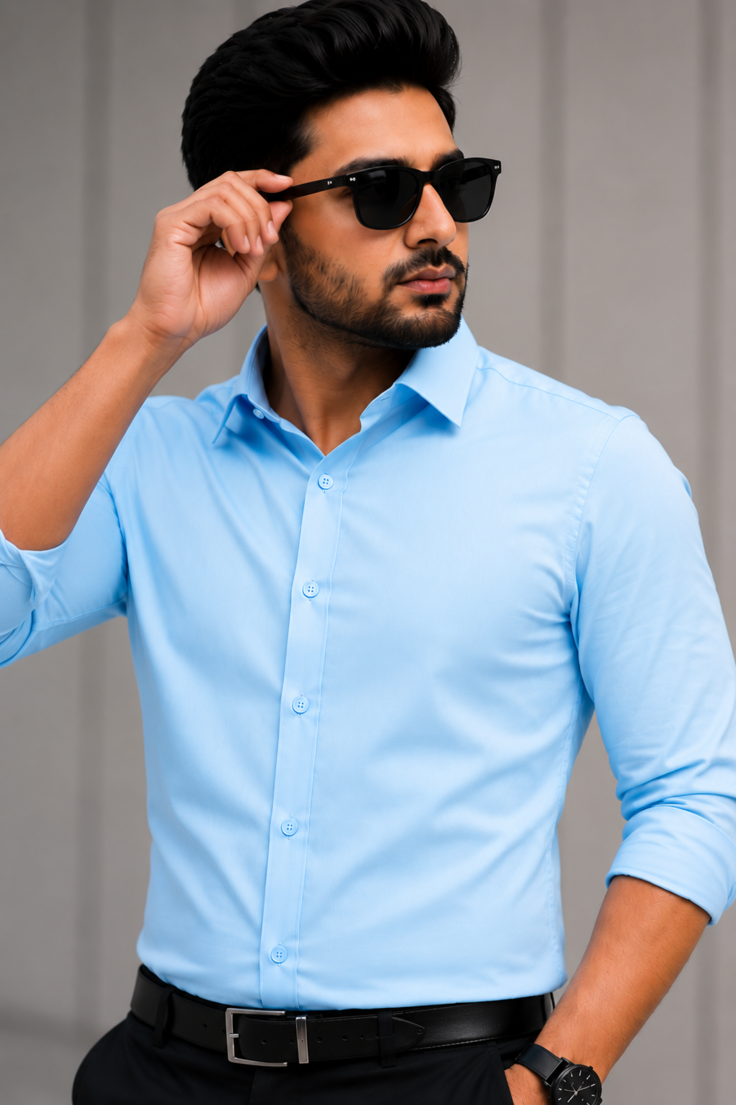 Powder Blue Full Sleeve Versatile Shirt