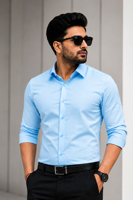 Powder Blue Full Sleeve Versatile Shirt