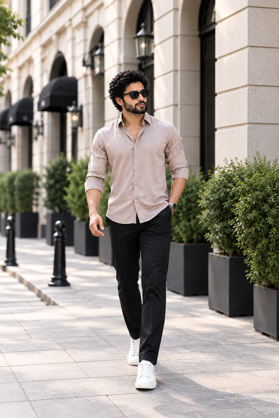 Beige Shirt - Pure cotton