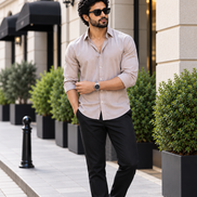 Beige Shirt - Pure cotton