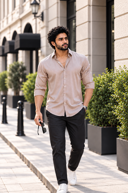 Beige Shirt - Pure cotton