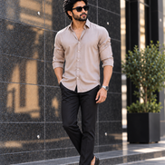 Beige Shirt - Pure cotton