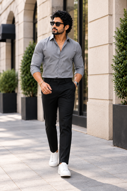 Natural Grey  Full Sleeve Versatile Shirt