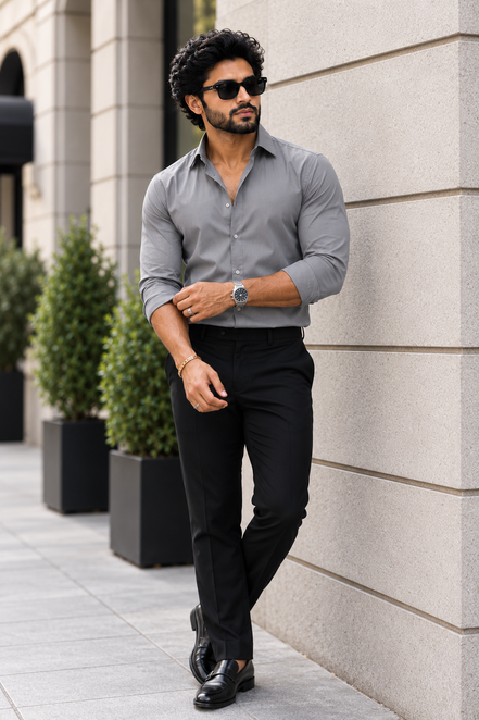 Natural Grey  Full Sleeve Versatile Shirt