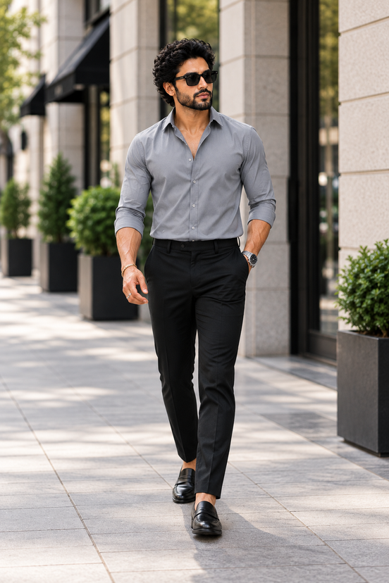 Natural Grey  Full Sleeve Versatile Shirt