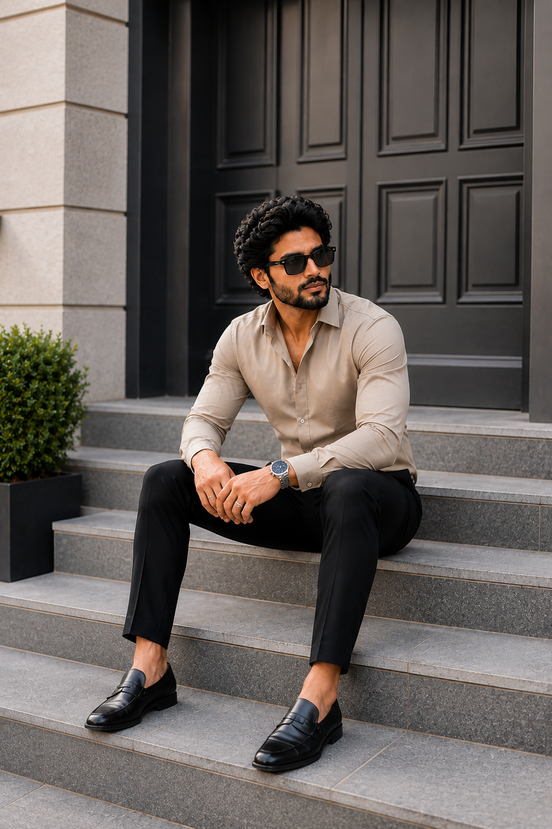 Khaki Full Sleeve Versatile Shirt