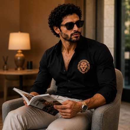 Mufasa Black - Premium Giza Cotton Embroidery Designer Shirt