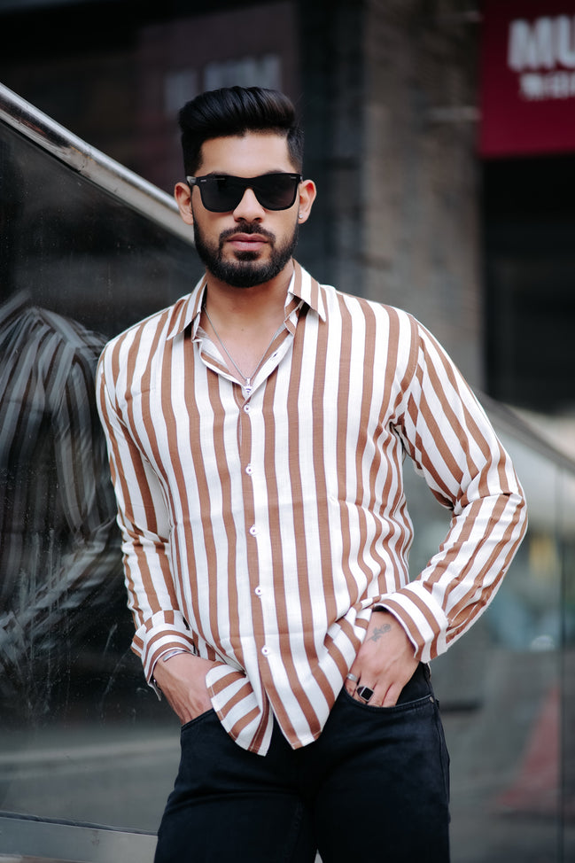 Light Brown Stripe Shirt