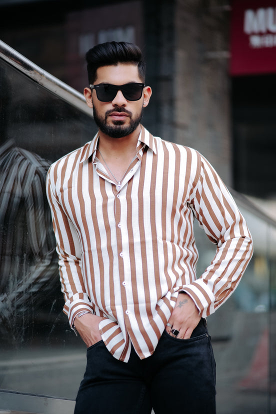 Light Brown Stripe Shirt