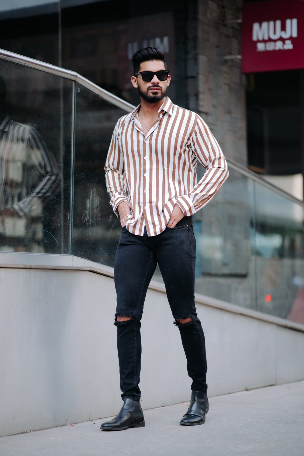 Light Brown Stripe Shirt