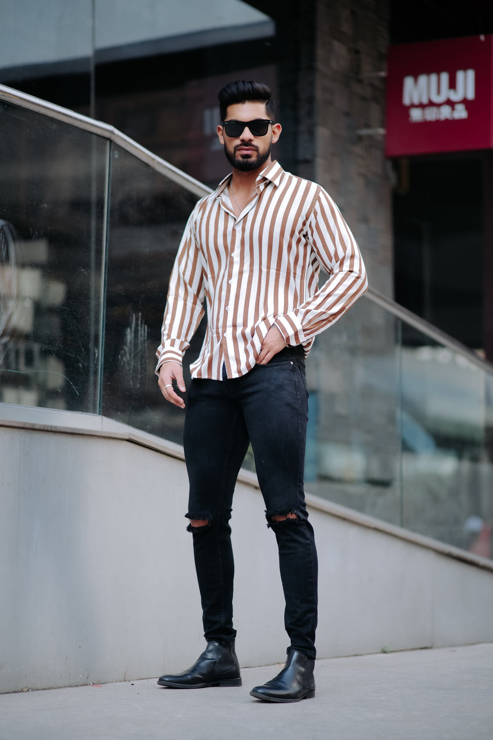 Light Brown Stripe Shirt