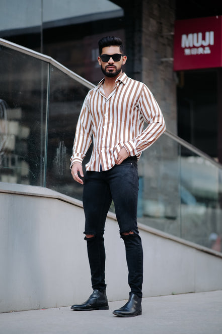 Light Brown Stripe Shirt