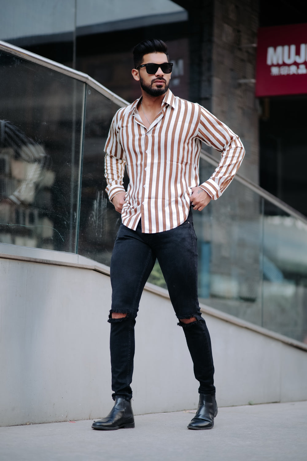 Light Brown Stripe Shirt