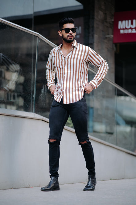 Light Brown Stripe Shirt