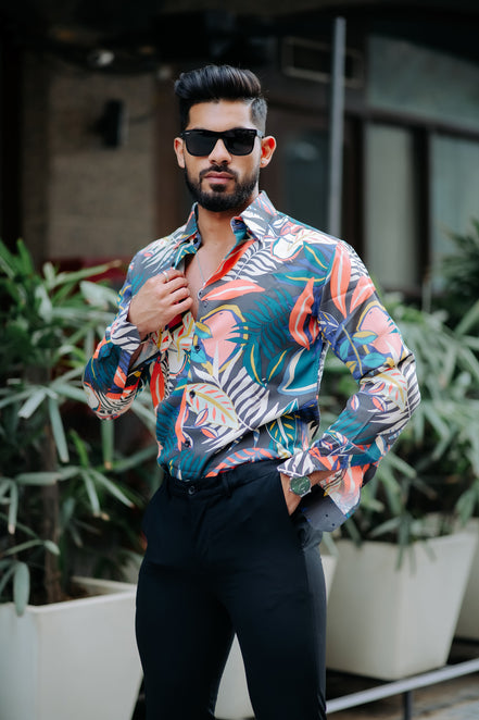 AMAZON TROPICAL PRINTED SUPER SOFT PREMIUM COTTON DESIGNER SHIRT