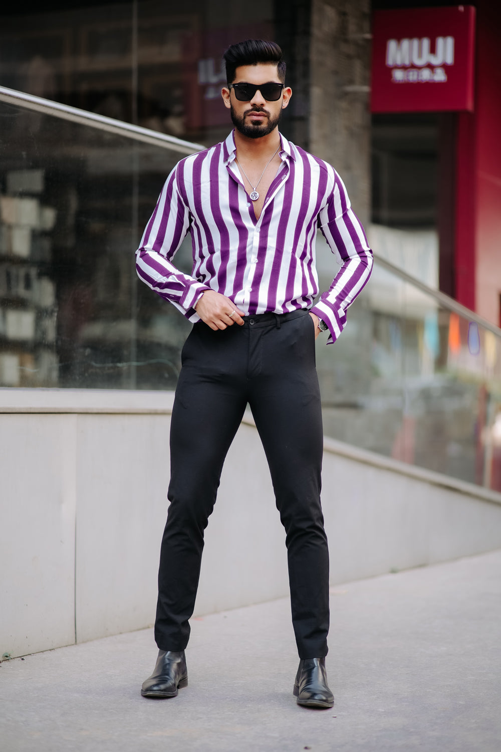Purple Stripe Shirt