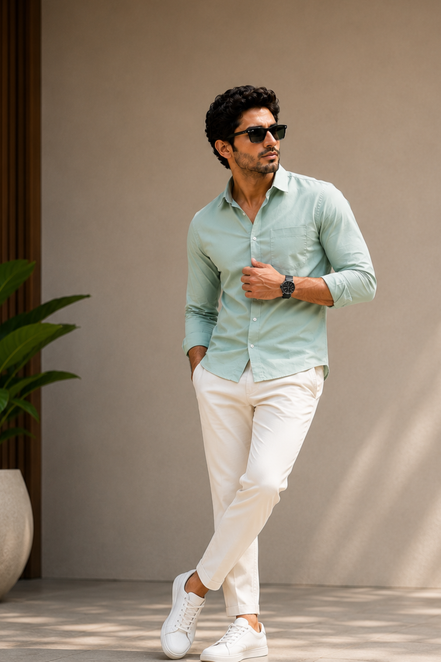 Dusky Green Full Sleeve Versatile Shirt
