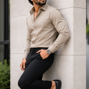 Khaki Full Sleeve Versatile Shirt