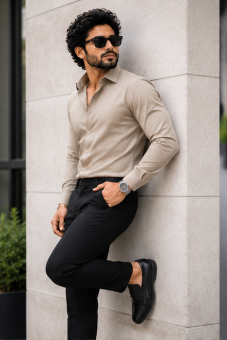 Khaki Full Sleeve Versatile Shirt