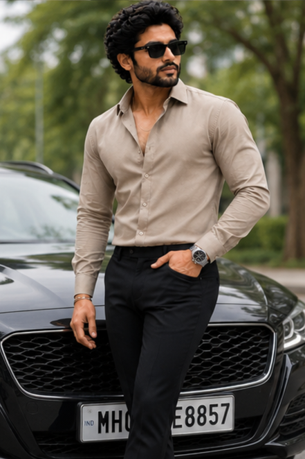 Khaki Full Sleeve Versatile Shirt