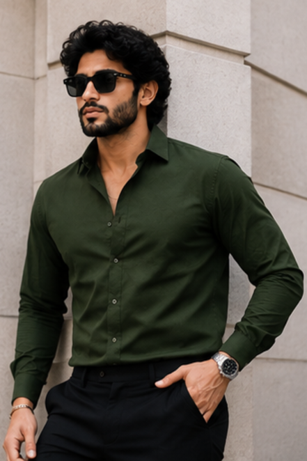 Olive Green Full Sleeve Versatile Shirt
