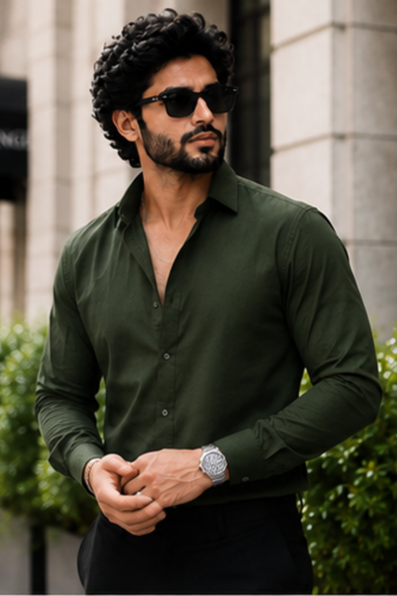 Olive Green Full Sleeve Versatile Shirt
