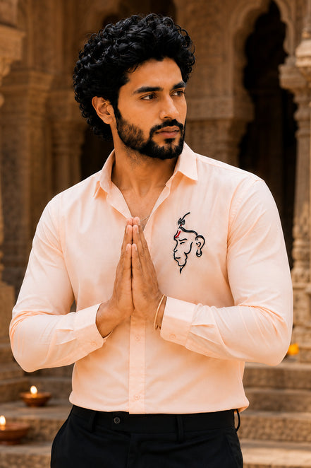 Hanuman Ji Designer Shirt - Bhagwa