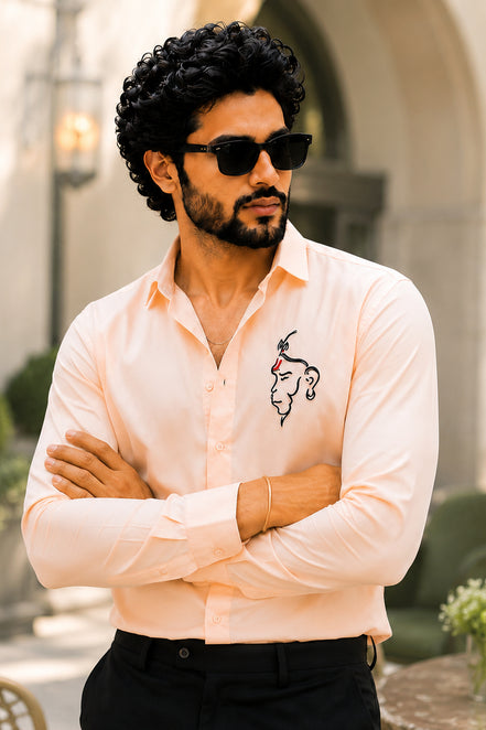Hanuman Ji Designer Shirt - Bhagwa