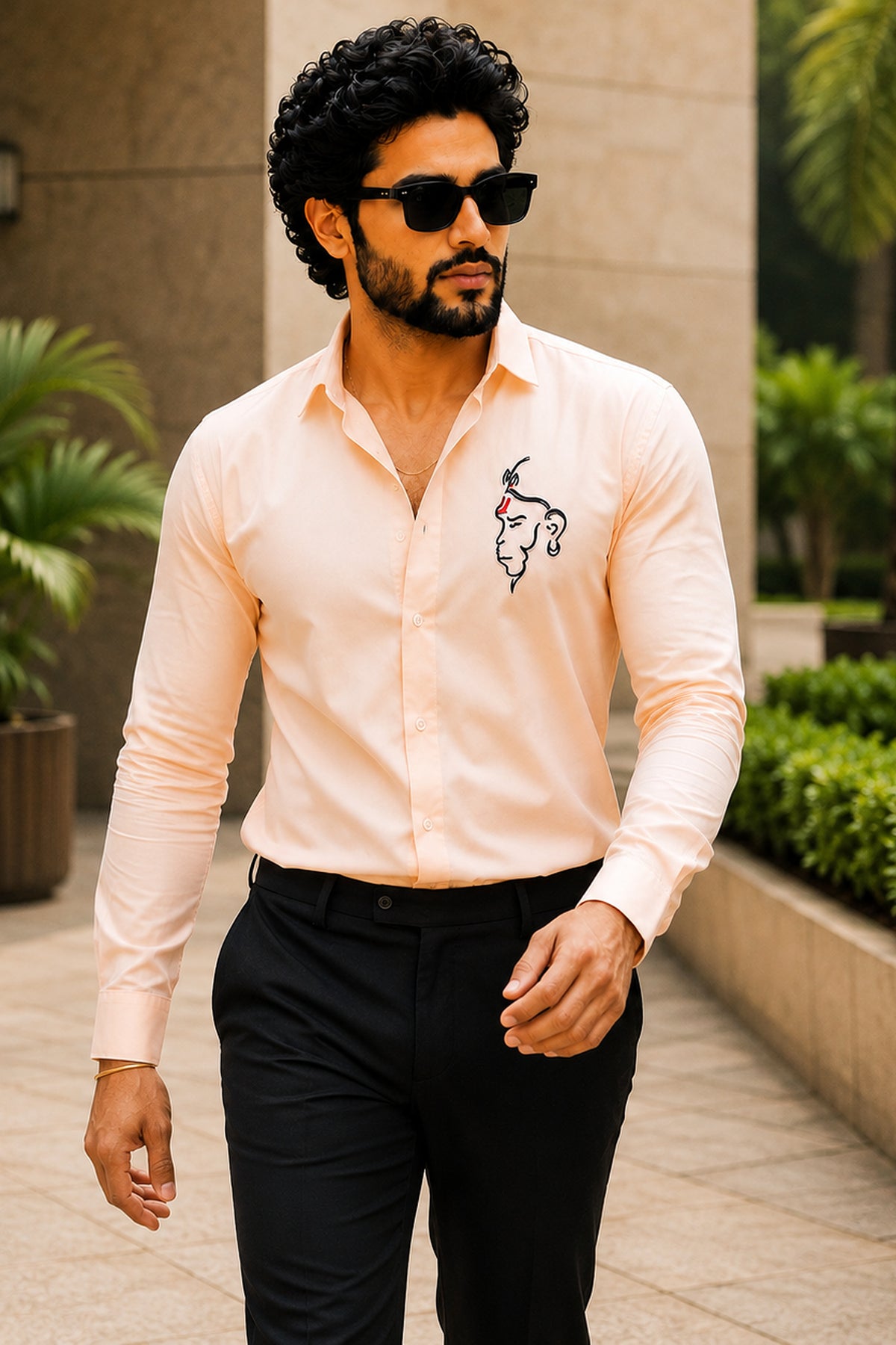 Hanuman Ji Designer Shirt - Bhagwa