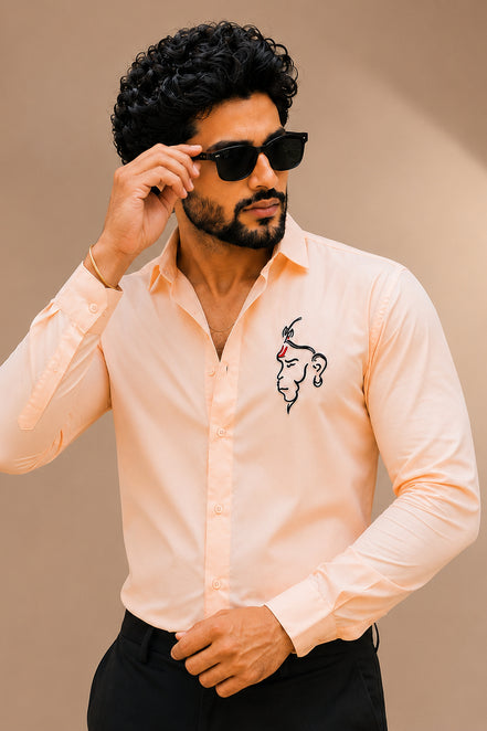 Hanuman Ji Designer Shirt - Bhagwa