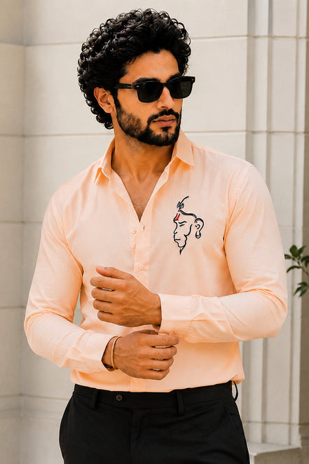 Hanuman Ji Designer Shirt - Bhagwa