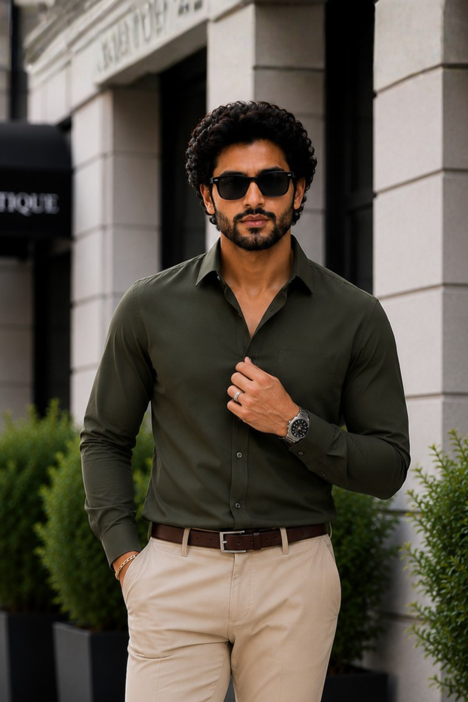 Olive Green Full Sleeve Versatile Shirt