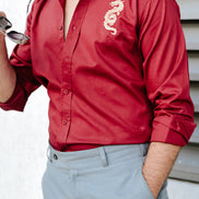 Saphira - Maroon Giza Cotton Shirt