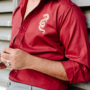 Saphira - Maroon Giza Cotton Shirt